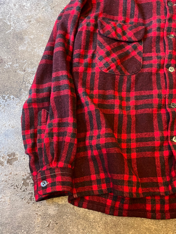 1960s red plaid board shirt