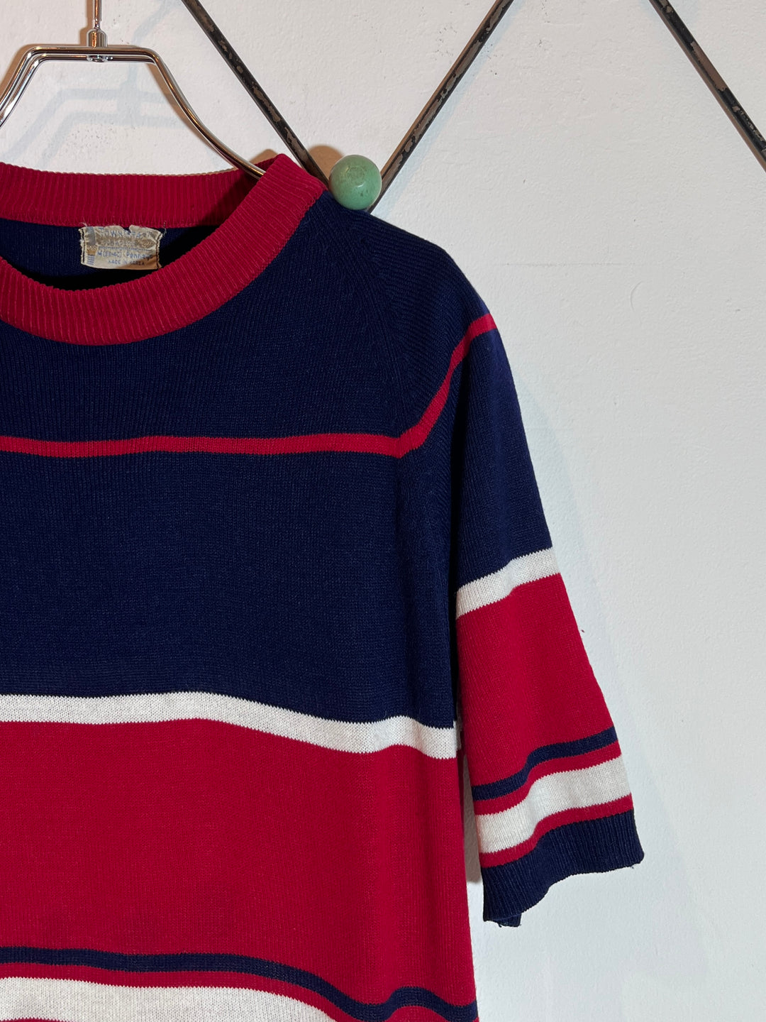 1960s "Penneys TOWN CRAFT" multi color s/s summer knit