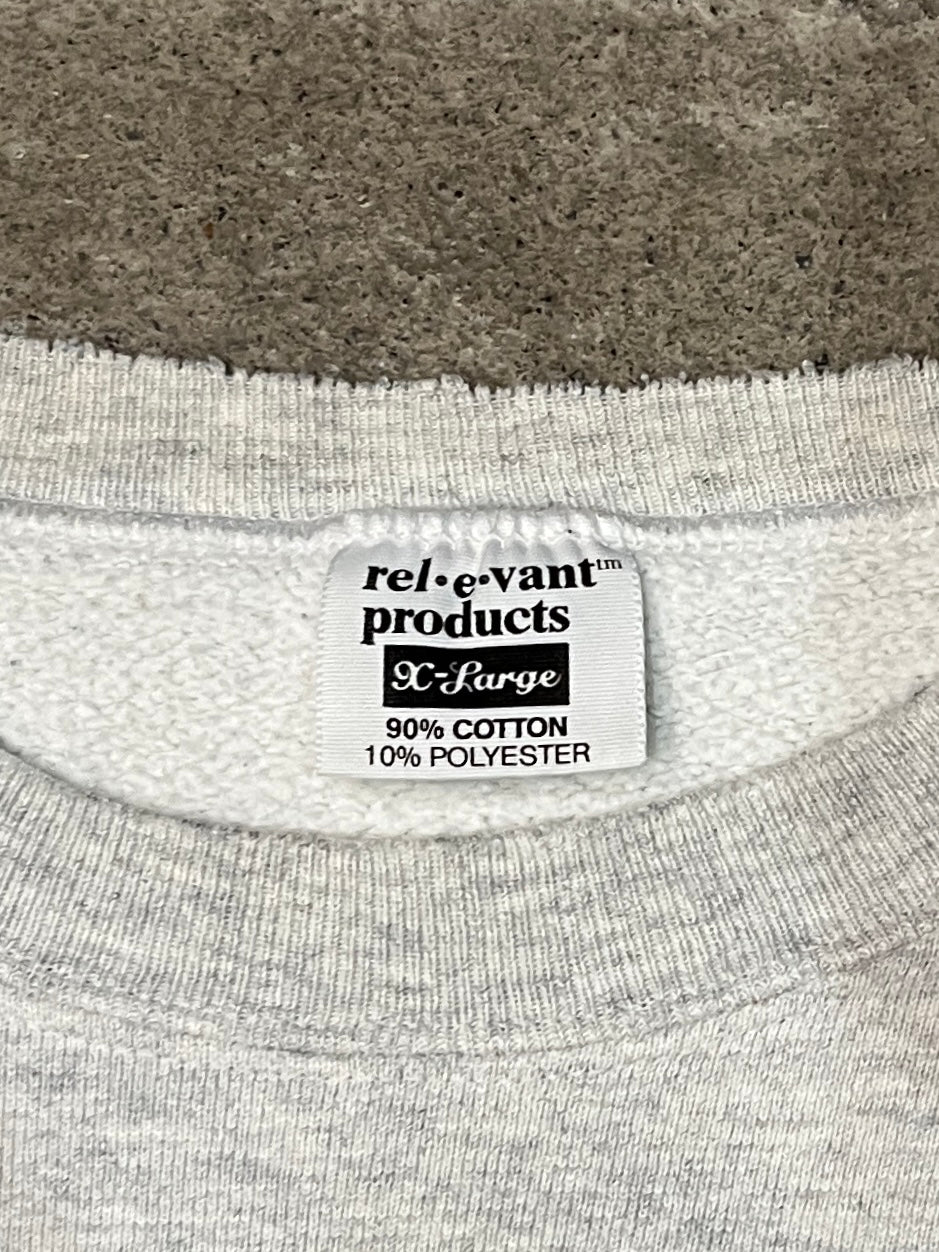 1990s USA made flag logo palody print sweatshirt