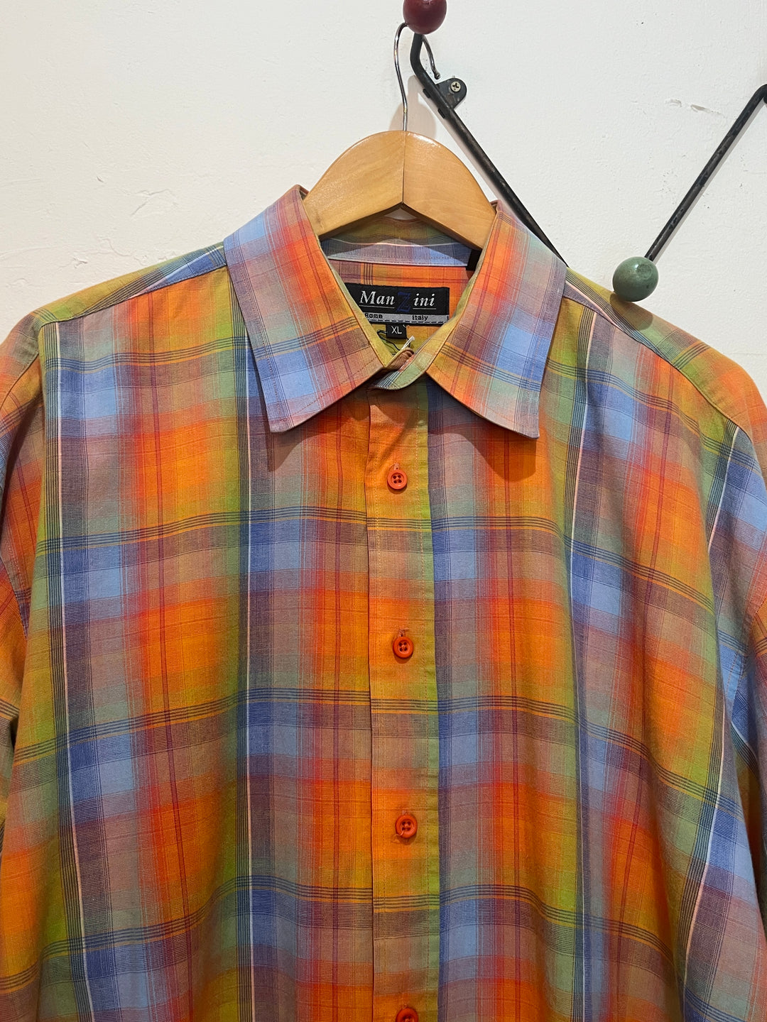 1990s colorful ombre checkered shirt