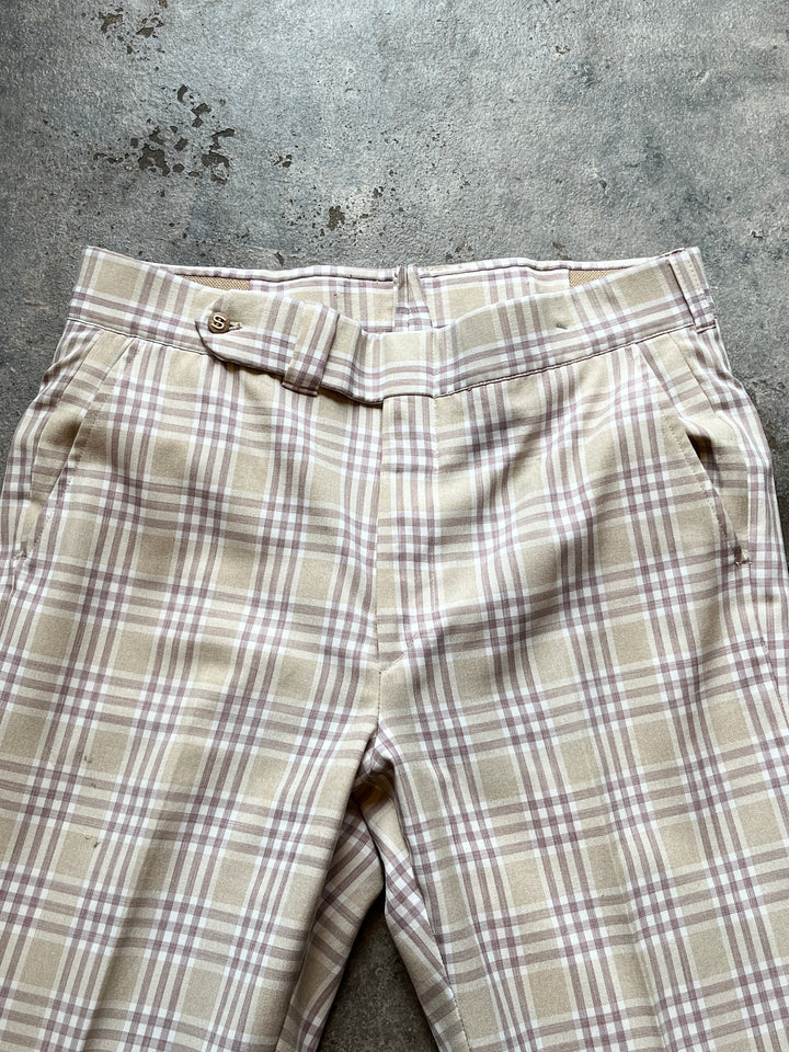 1970s checkered flare slacks