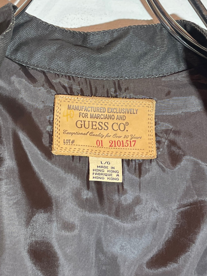 1990s "GUESS" rubber coating black riders jacket