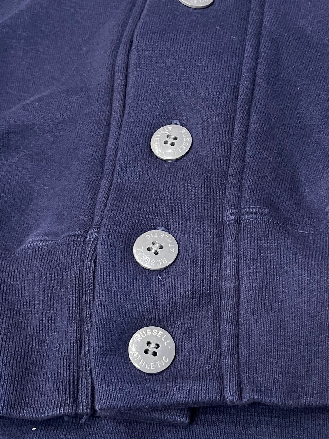 1980-90s USA made "L.L Bean × RUSSELL ATHLETIC" navy sweat cardigan