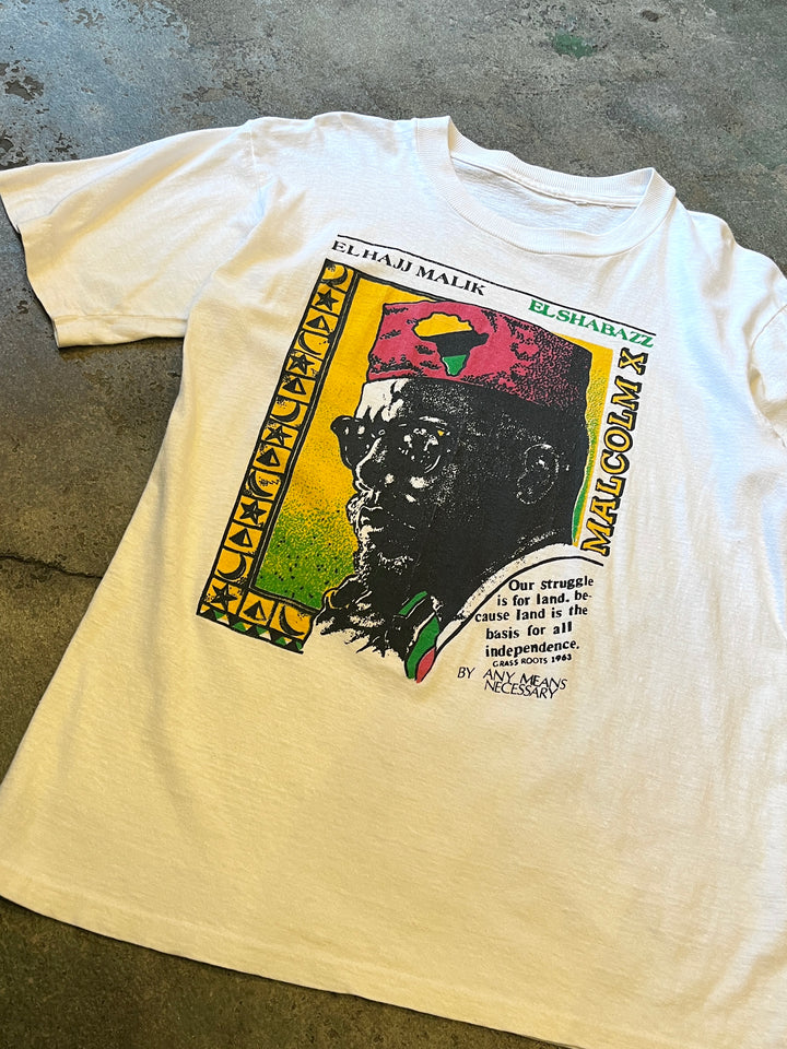 1990s "MALCOLM X" graphic T-shirt