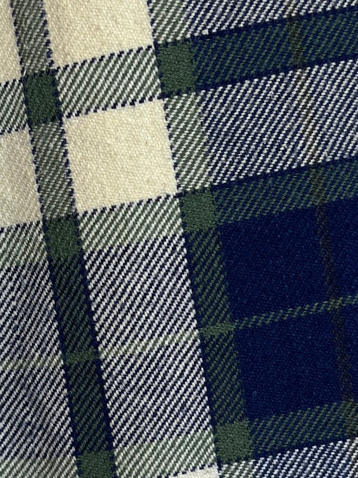 1990s "BANANA REPUBLIC" classic cream × navy checkered flannel shirt