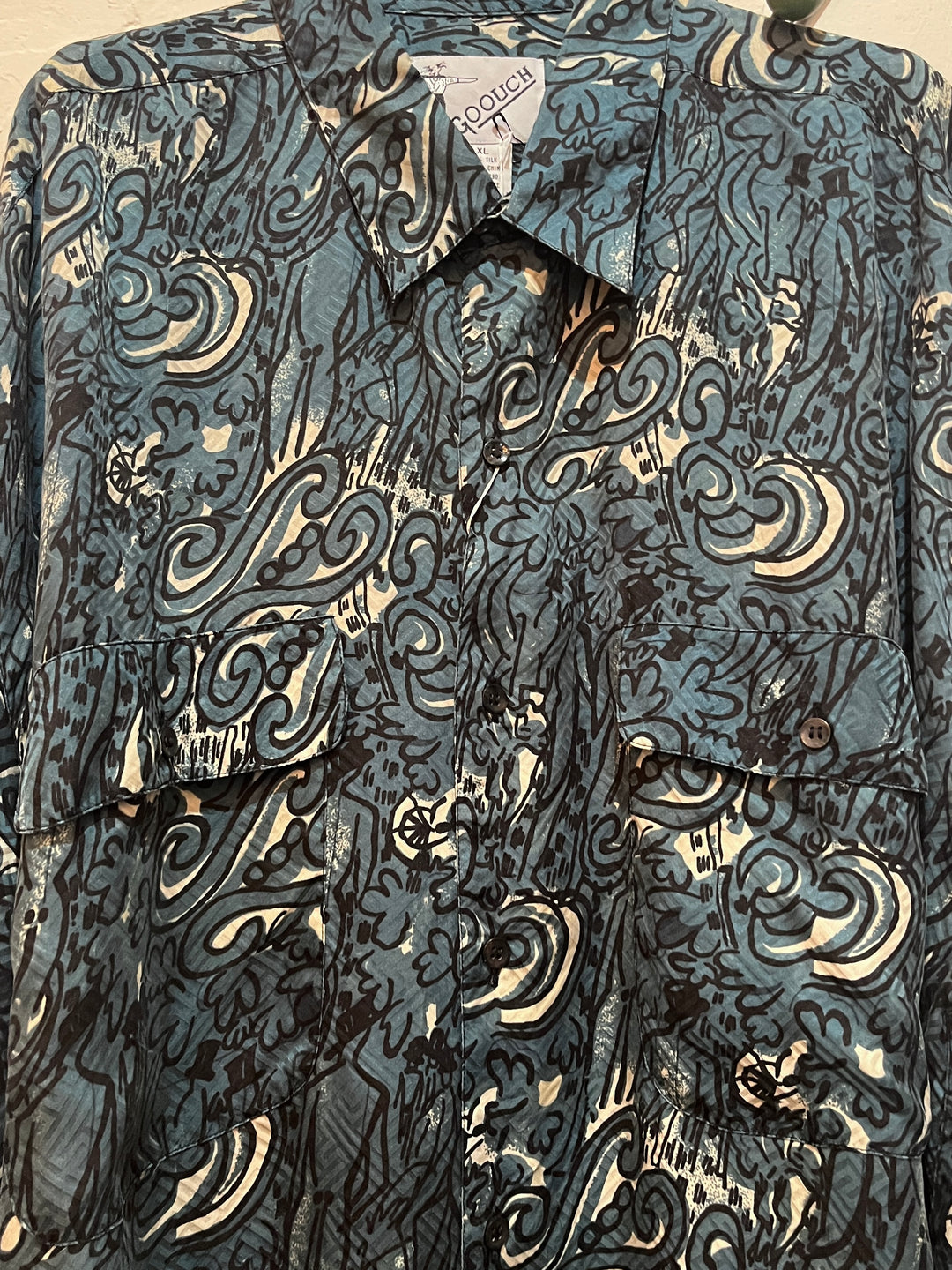 1980-90s total pattern silk shirt