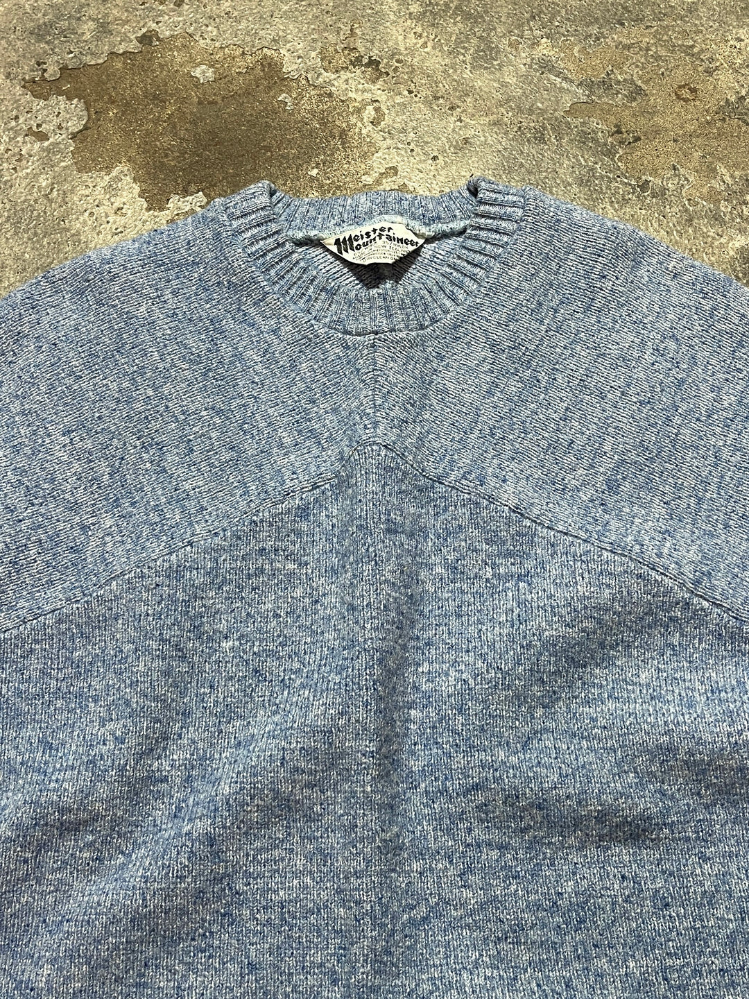 1970s blue gray switching design knit