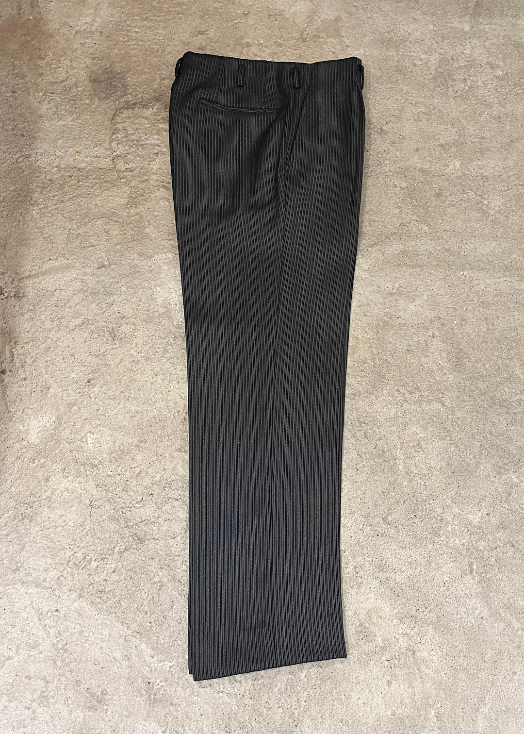 1960s black × dark gray stripe slacks