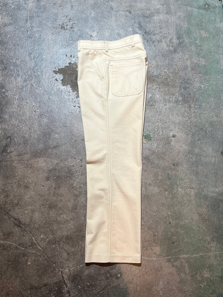 1970-80s "Levi's" ivory color action slacks