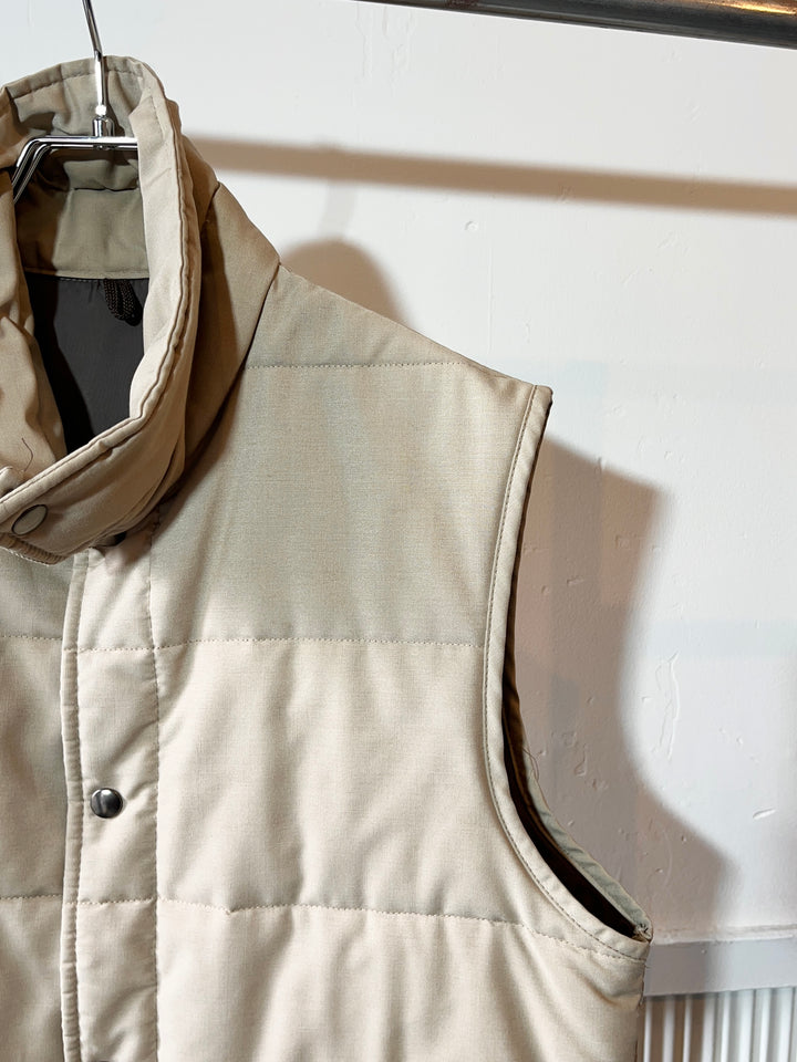 1970s "Sears" light beige insulated work vest