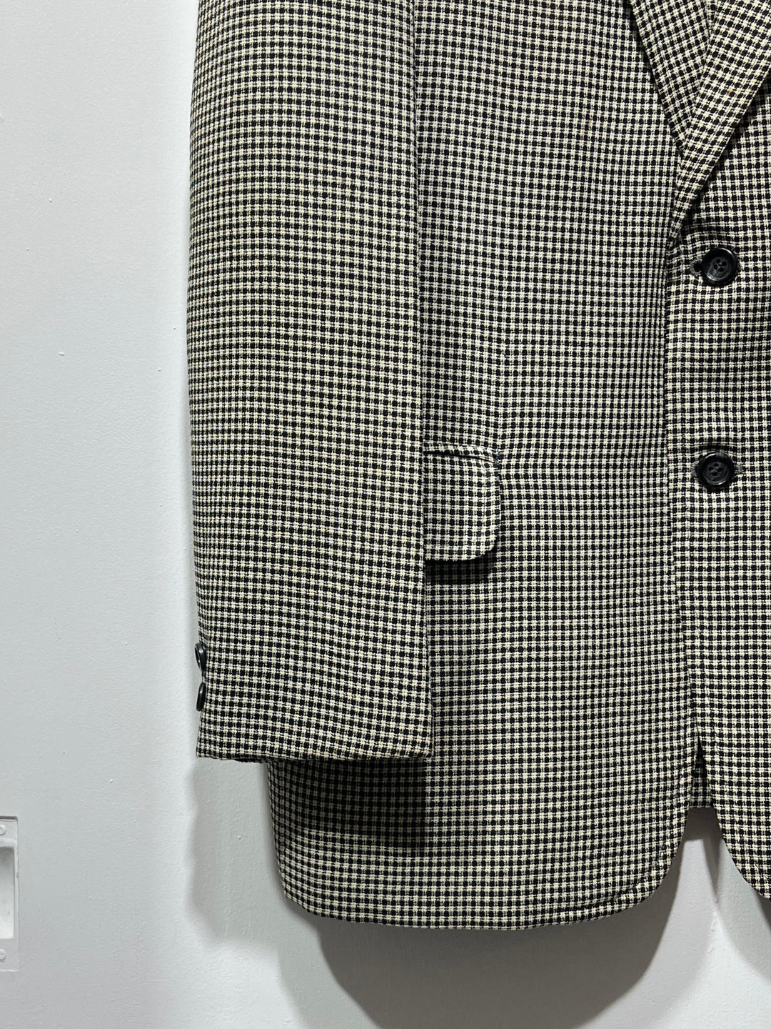 1980-90s micro checkered tailored jacket