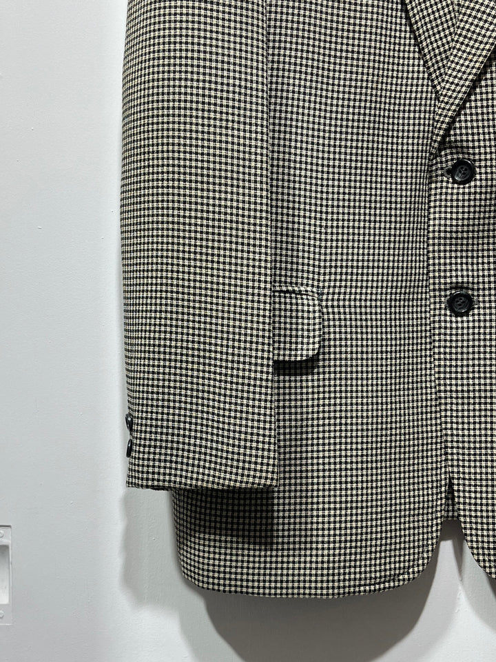 1980-90s micro checkered tailored jacket