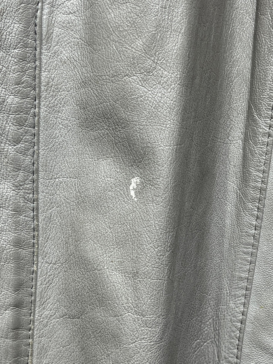 1980-90s stone gray stand collar leather jacket