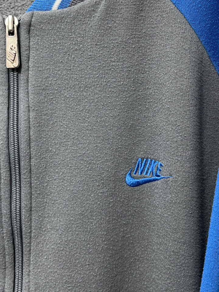 1990s "NIKE" cobalt blue × gray sweat track jacket