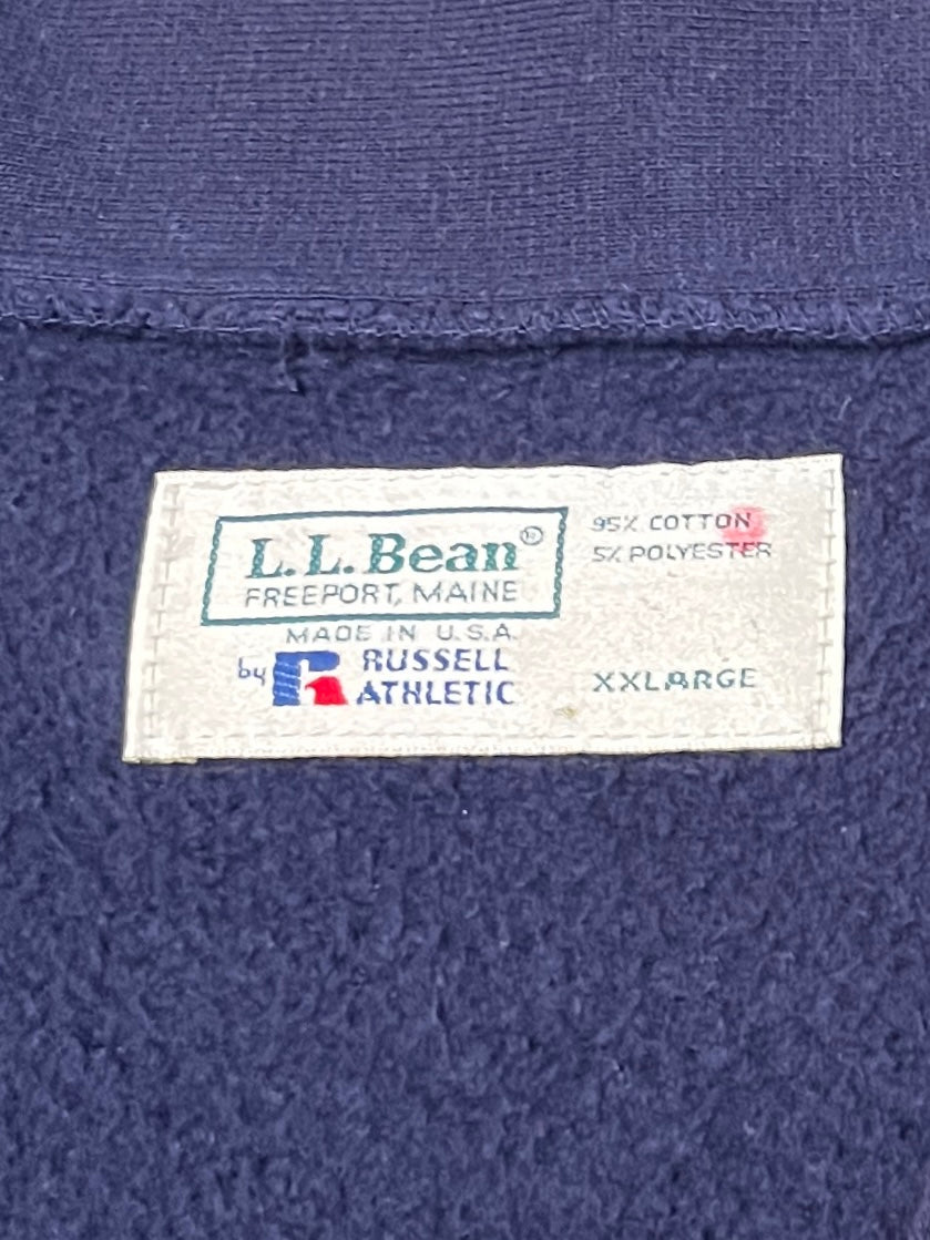 1980-90s USA made "L.L Bean × RUSSELL ATHLETIC" navy sweat cardigan
