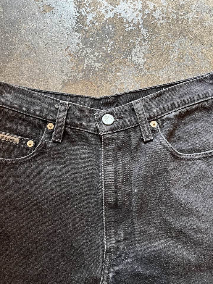 1990s USA made "Calvin Klein" black denim shorts