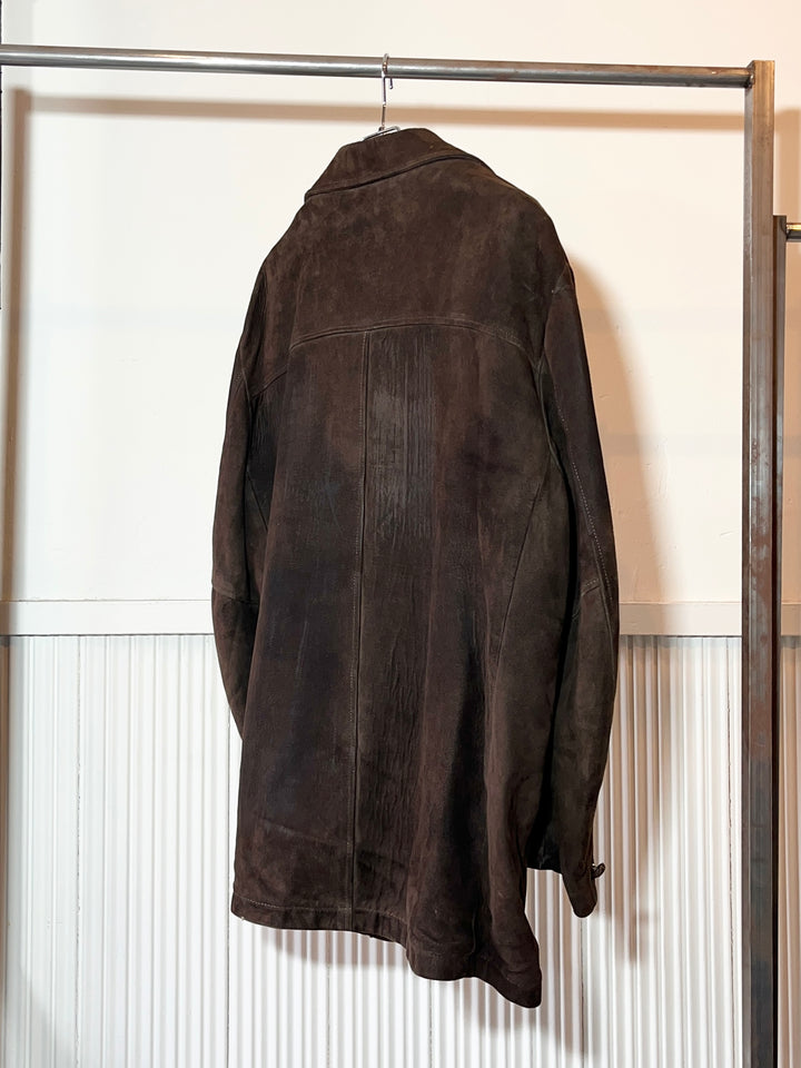 1950-60s "McGREGOR" dark brown suede leather coat