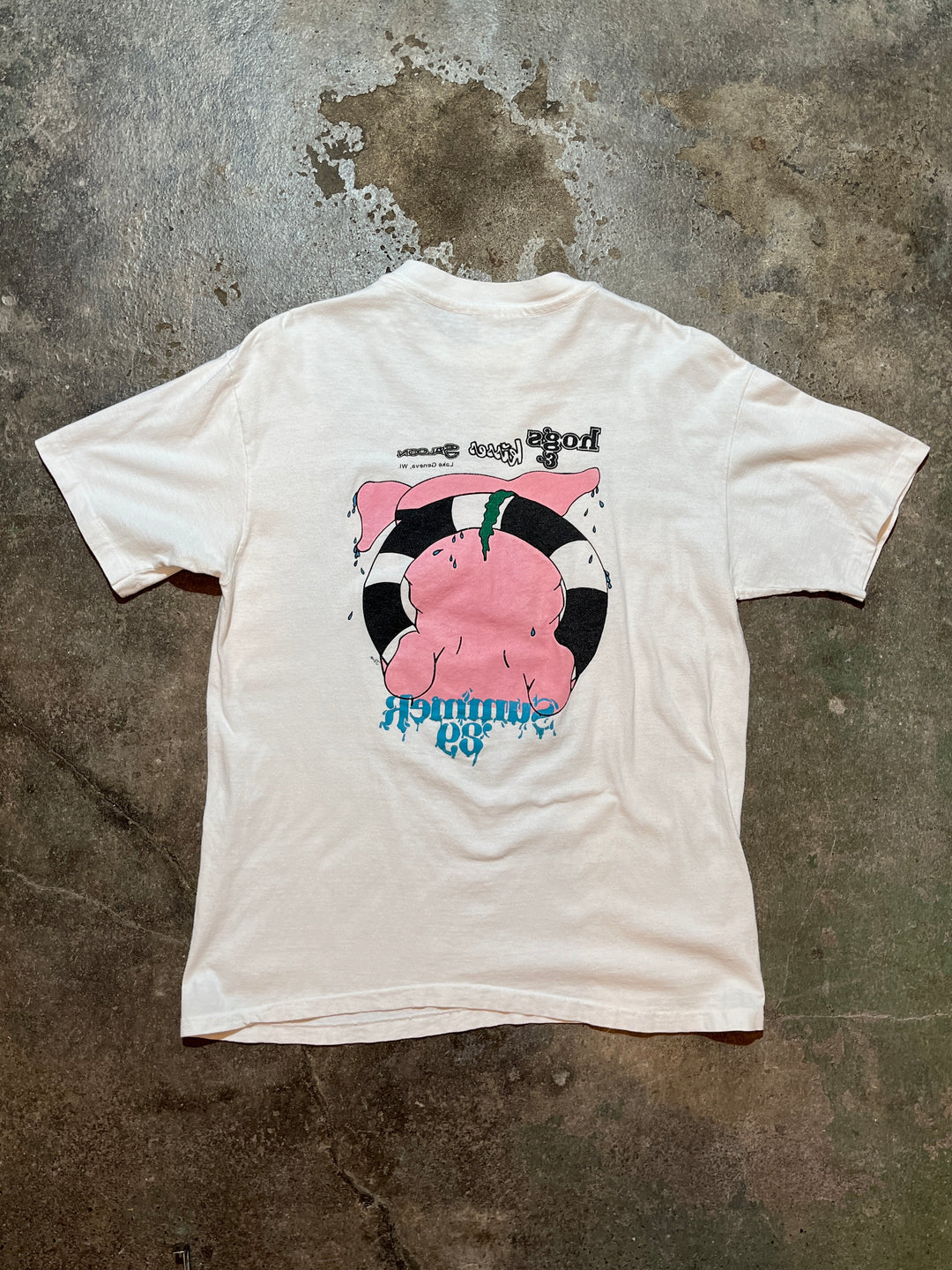 1980s USA made pig both sides print T-shirt