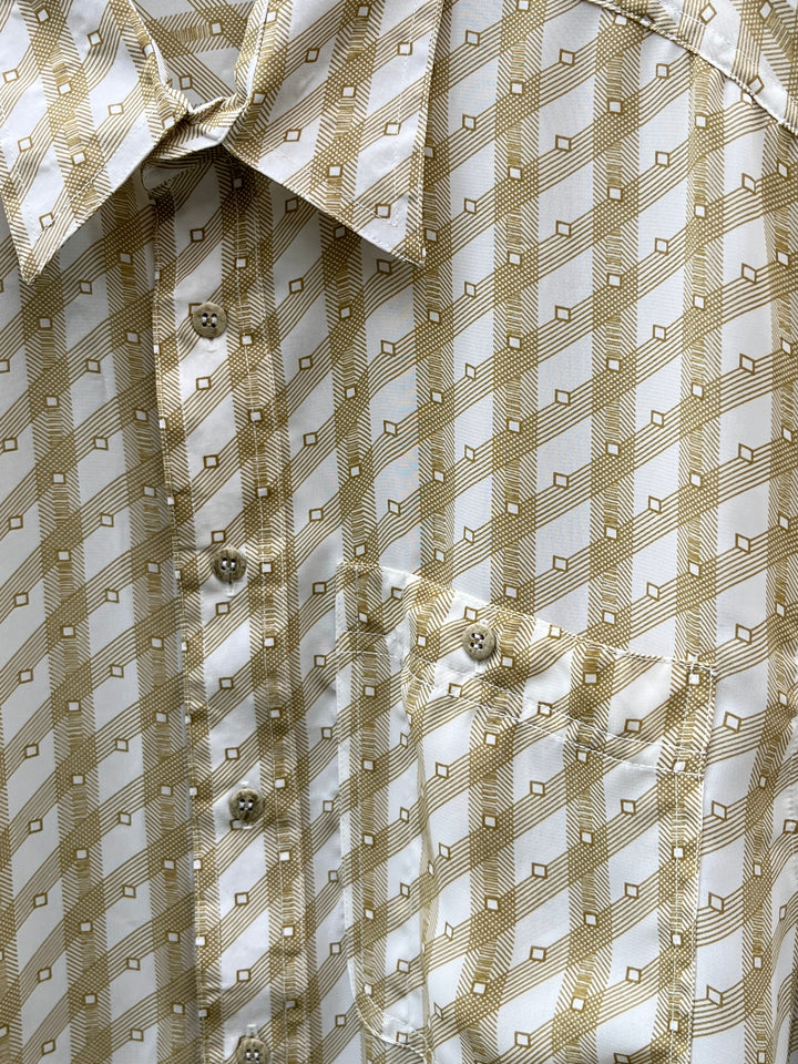 1970s diamond checkered s/s shirt