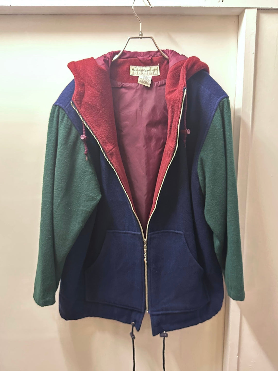 1980-90s mulch color hooded short coat