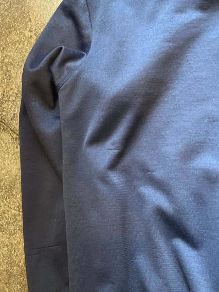 1980-90s navy double face zip sweat hoodie