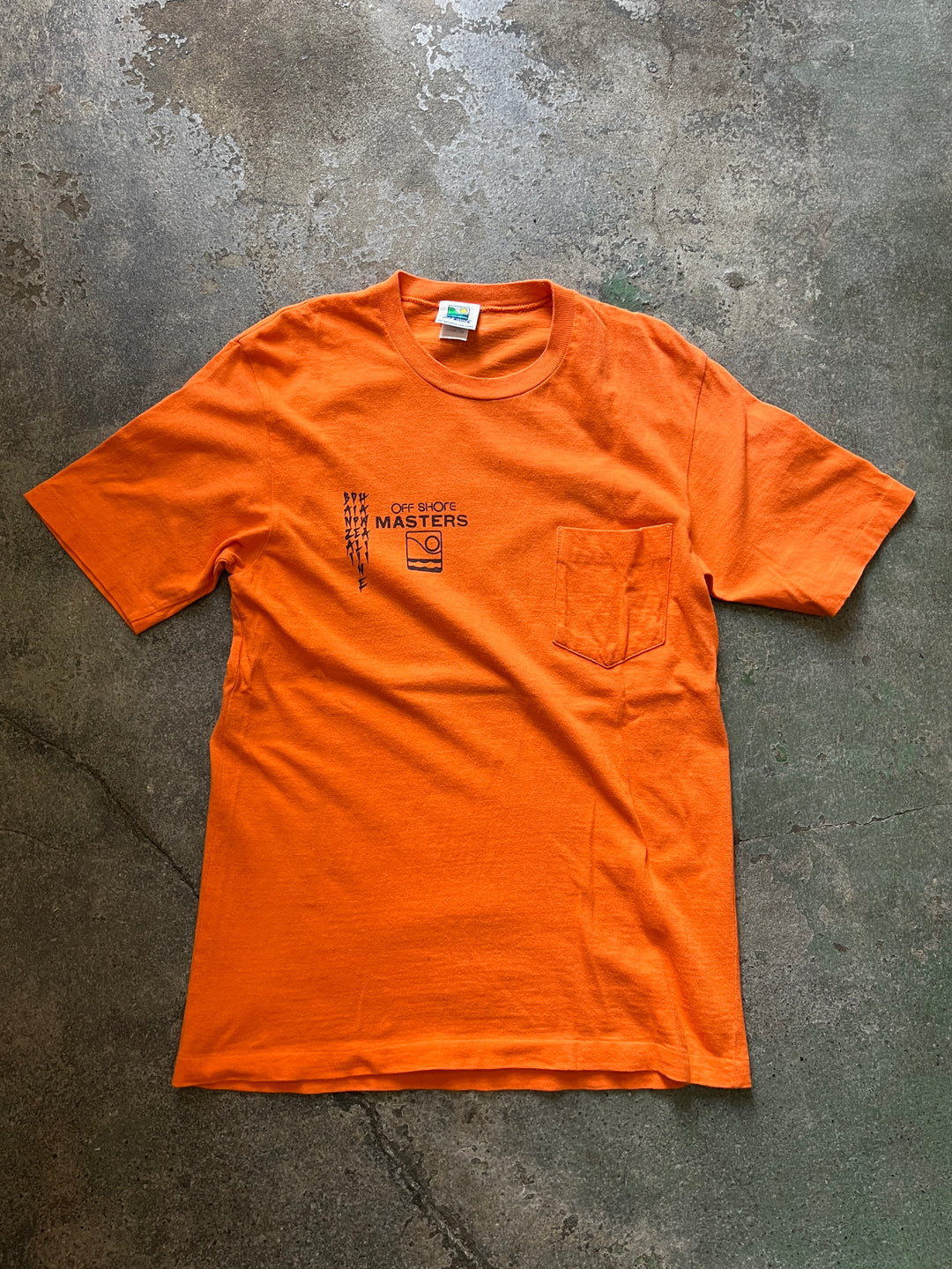 1990s "OFF SHORE" graphic pocket T-shirt