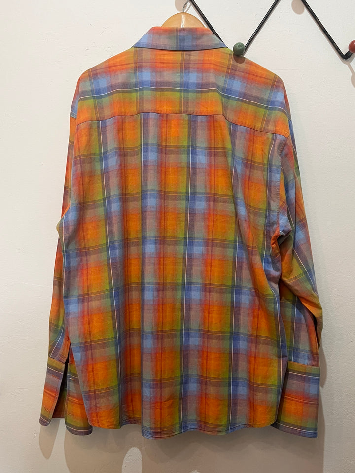 1990s colorful ombre checkered shirt