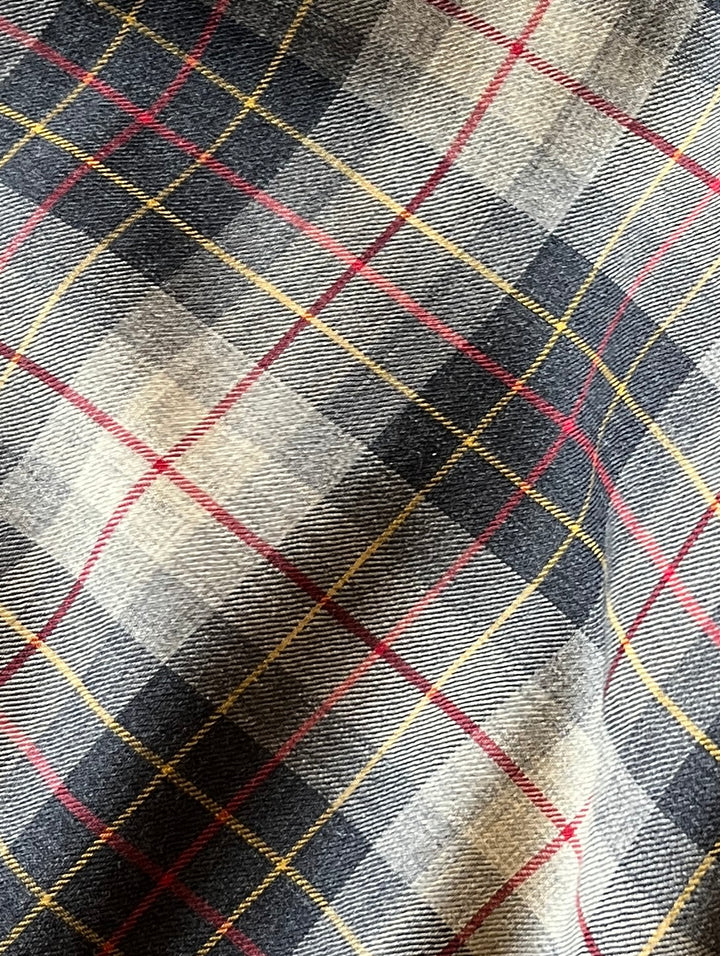 1960s "Manhattan" wool brend check open collar shirt