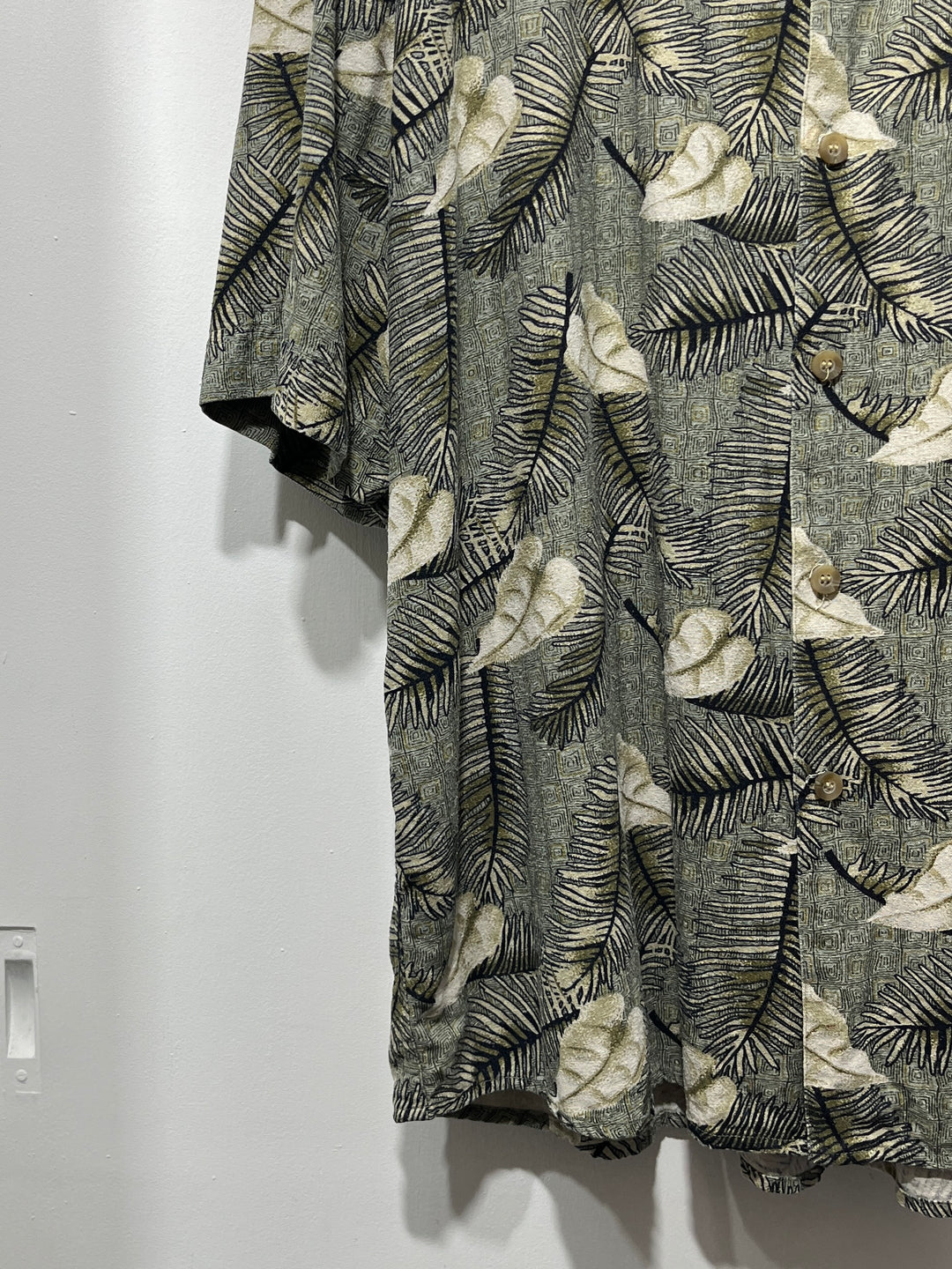 1990s leaf pattern s/s shirt