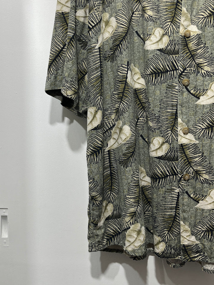 1990s leaf pattern s/s shirt
