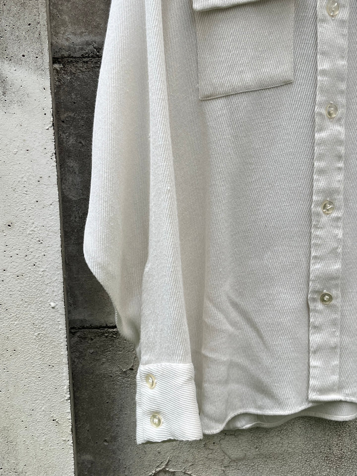 1960-70s "mach ll by Arrow" all white ribbed textured rayon shirt