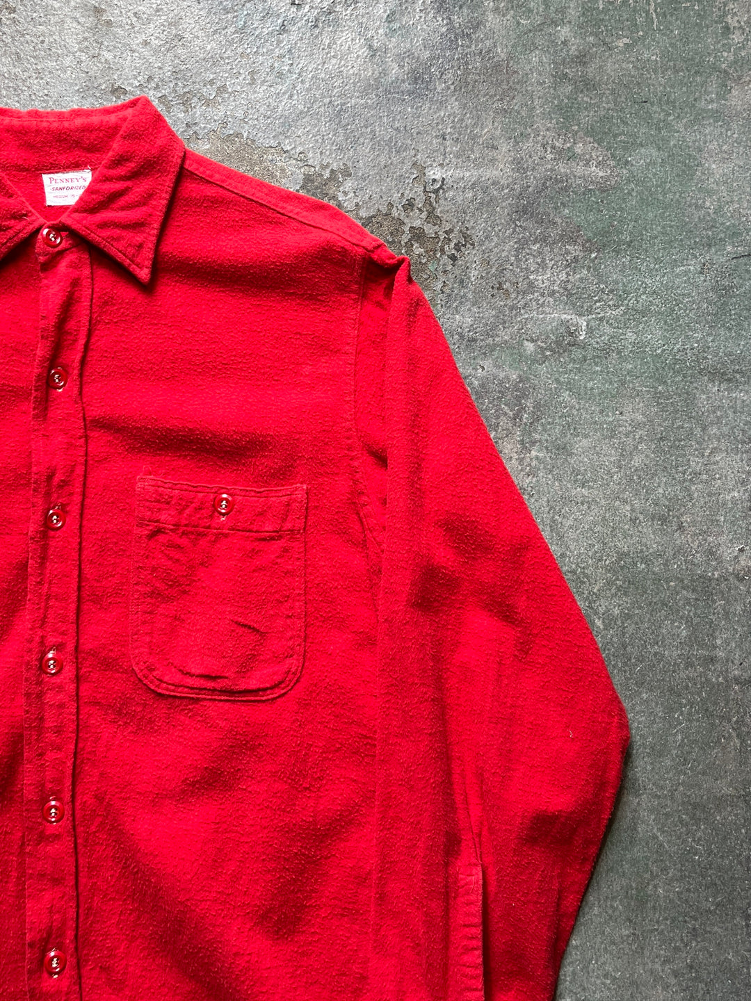 1950s "Penney's" red chamois cloth shirt
