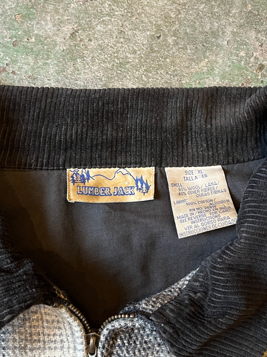 1990s ombré check wool harf coat