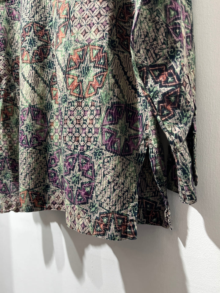 1980s batik pattern shirt