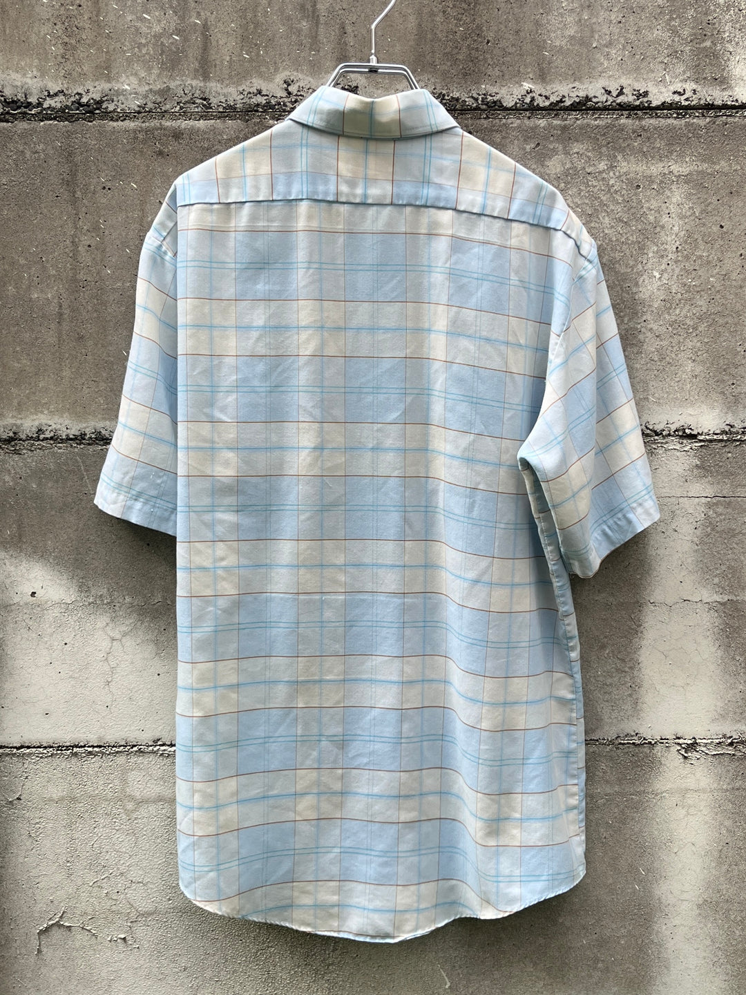 1980-90s pale blue × white checkered s/s B.D shirt