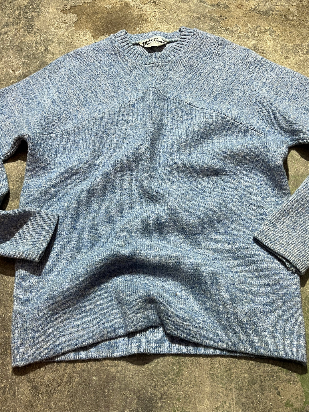 1970s blue gray switching design knit