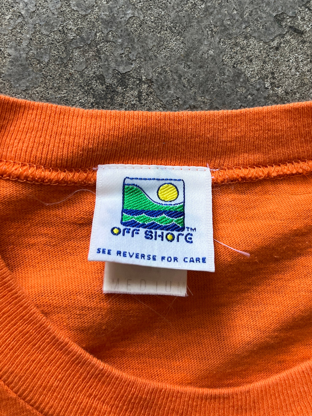 1990s "OFF SHORE" graphic pocket T-shirt