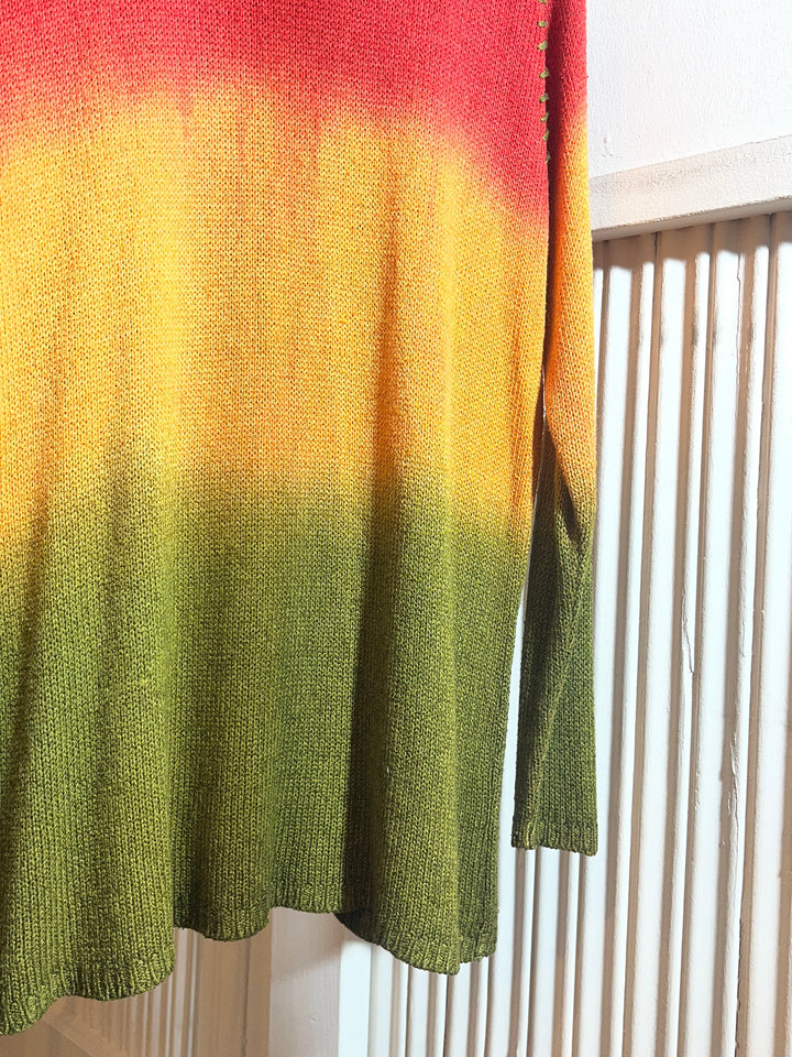 1990s rasta color gradient rayon knit