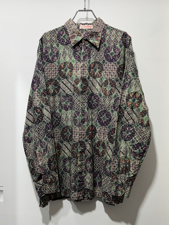 1980s batik pattern shirt
