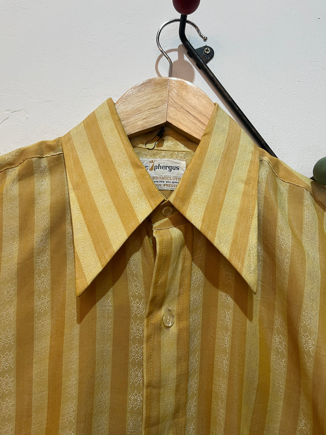 1970s mustard stripe pattern shirt