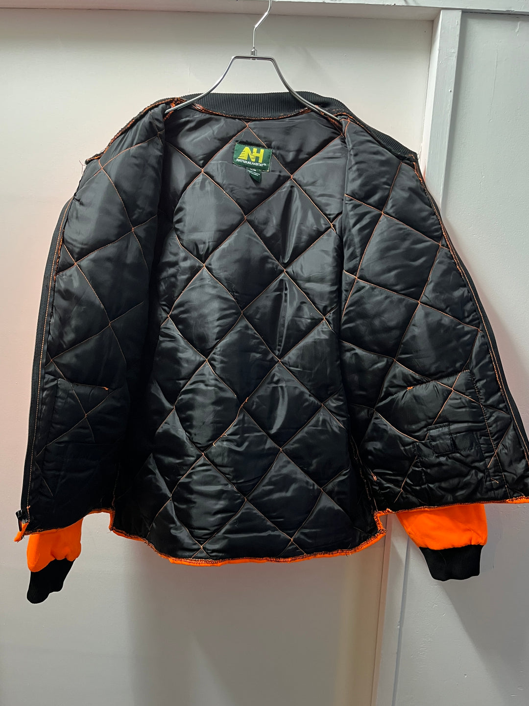 vivid orange quilting jacket