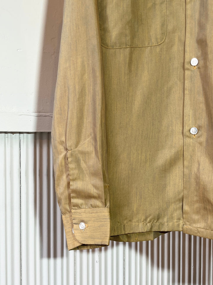 1960-70s "FRUIT OF THE LOOM" iridescent open collar shirt