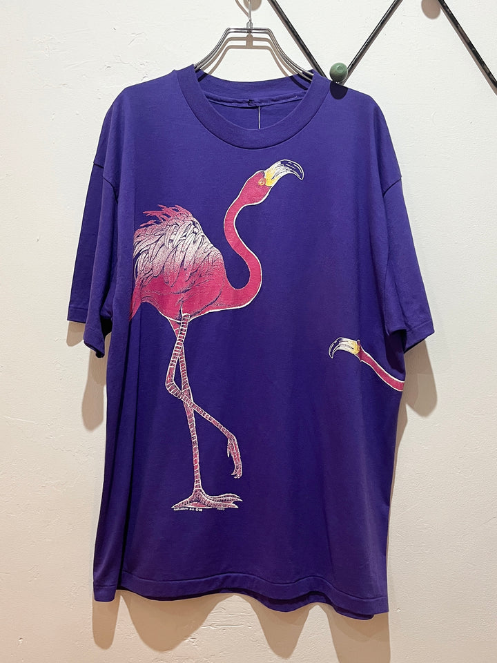 1980s flamingo both sides print T-shirt