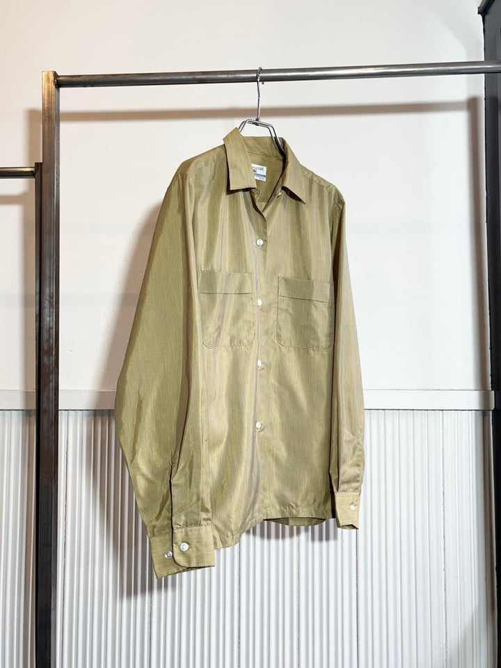 1960-70s "FRUIT OF THE LOOM" iridescent open collar shirt