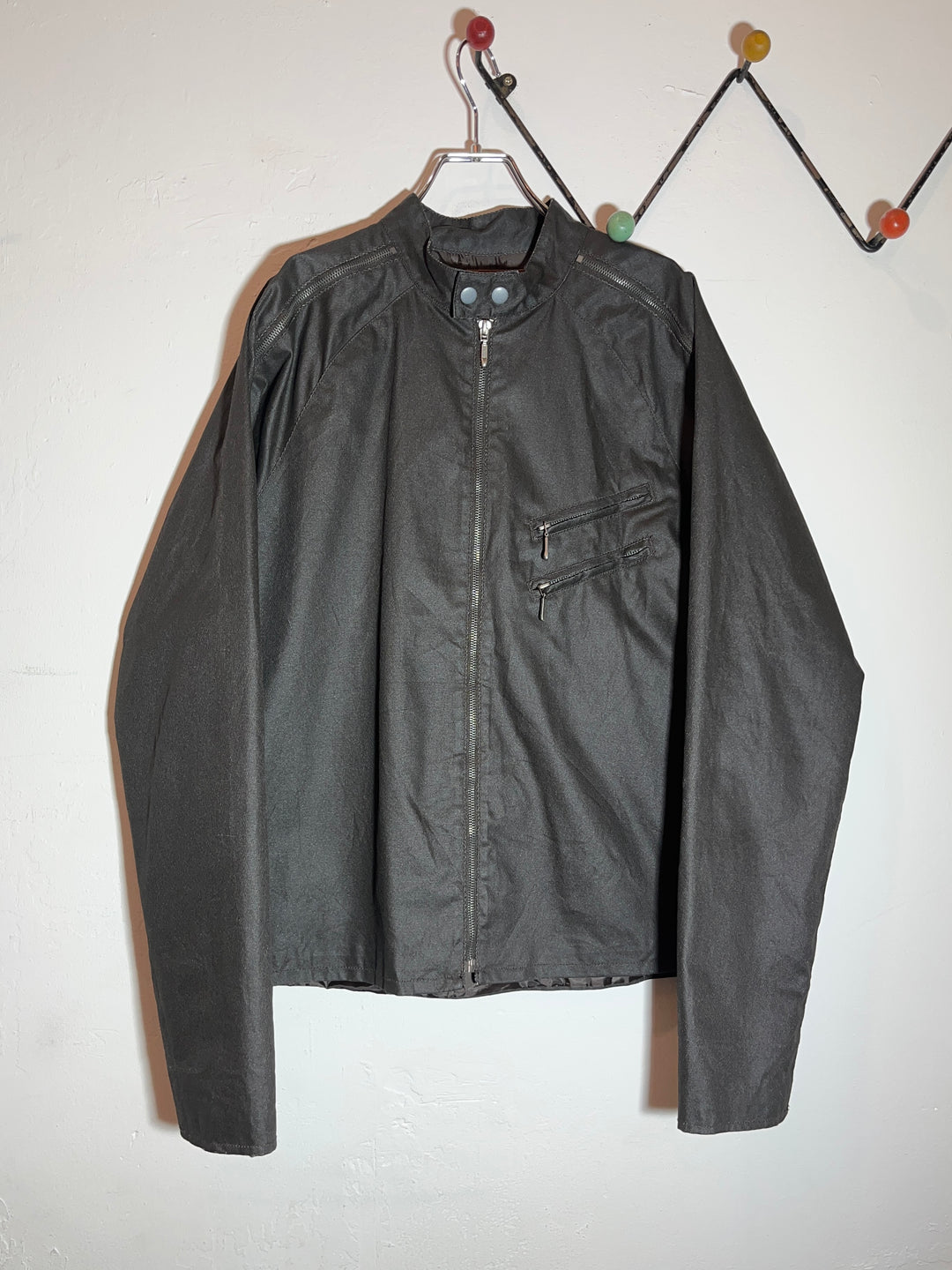 1990s "GUESS" rubber coating black riders jacket