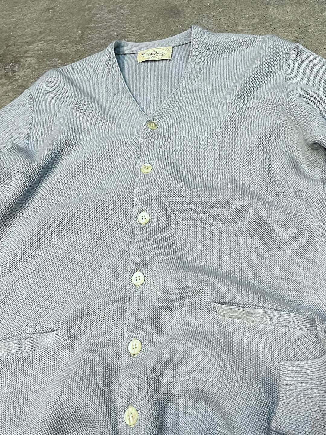 1960s "Catalina" pale blue knit cardigan