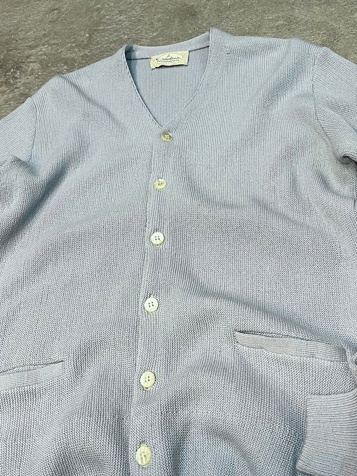 1960s "Catalina" pale blue knit cardigan