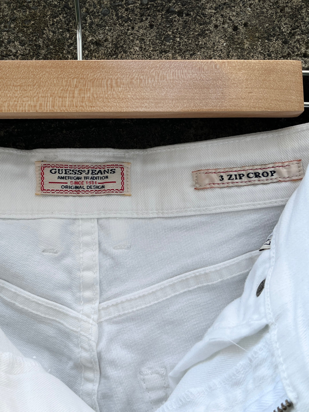 1990-00s "GUESS" white skinny denim pants