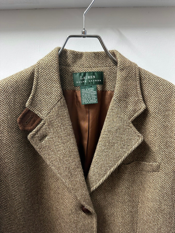 1980-90s "LAUREN RALPH LAUREN" chin strap tweed jacket