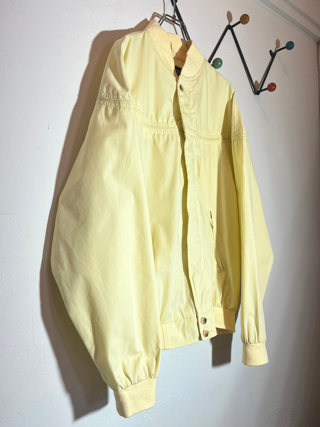 1990-00s pale yellow cup shoulder jacket